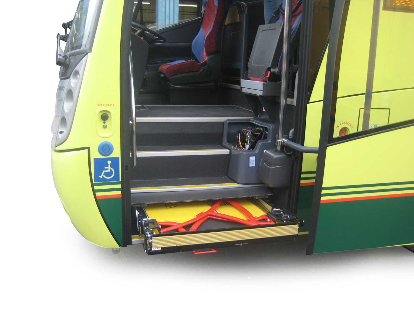 Concealed coach wheelchair passenger lift